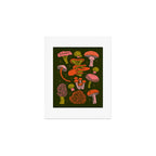 Texas Mushrooms - Bright Multicolor on Green Art Print Gallery Image 1