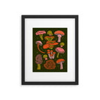 Texas Mushrooms - Bright Multicolor on Green Framed Art Print Gallery Image 5