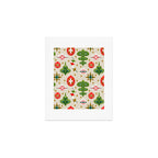 Vintage Christmas Ornaments Pattern Art Print Gallery Image 1