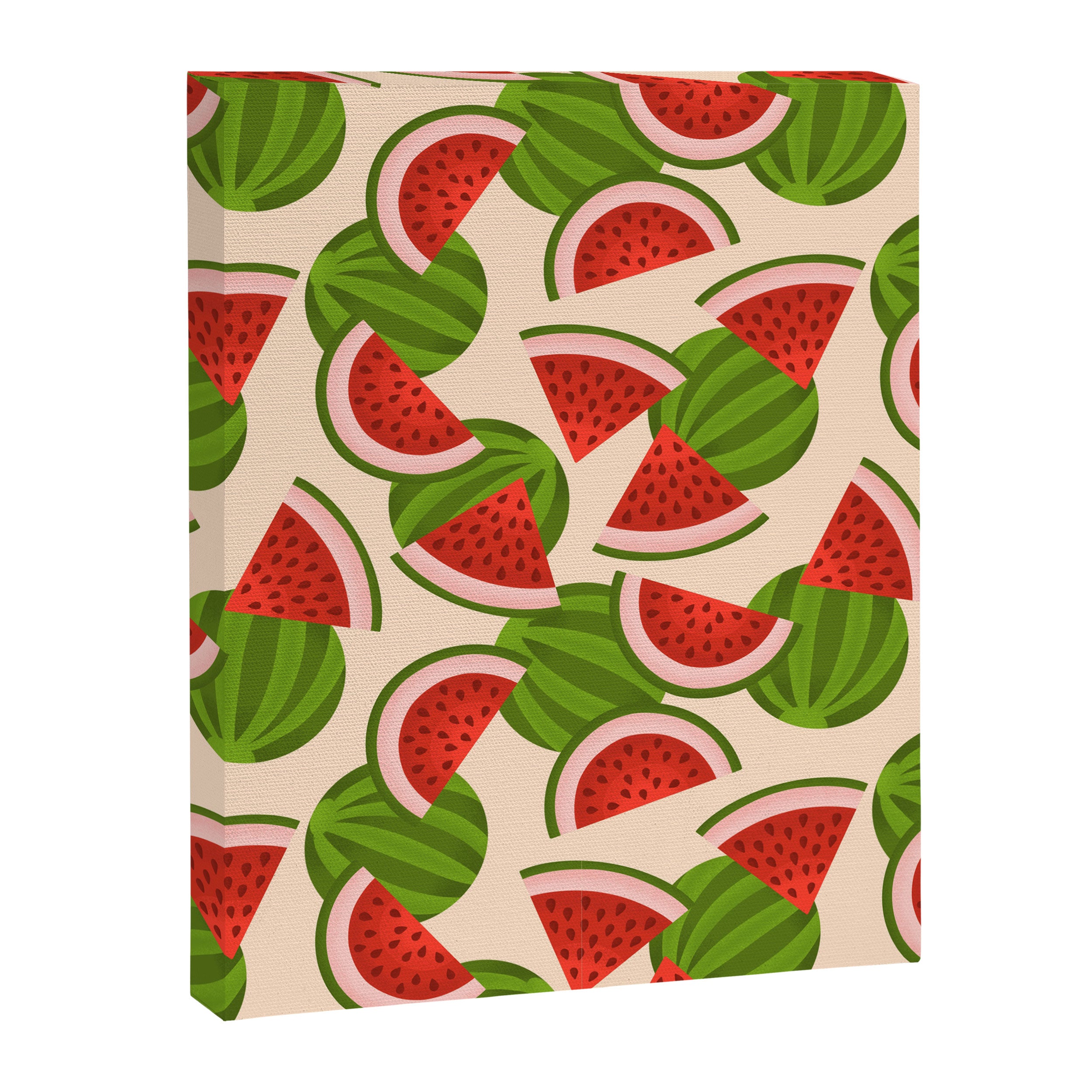 Watermelon Pattern on Cream Canvas Print Gallery Image 8