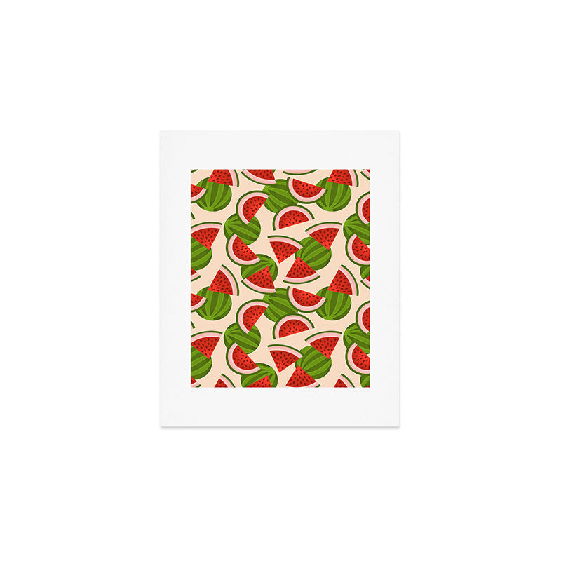 Watermelon Pattern on Cream Art Print Gallery Image 1