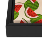 Watermelon Pattern on Cream Framed Canvas Print Gallery Image 3