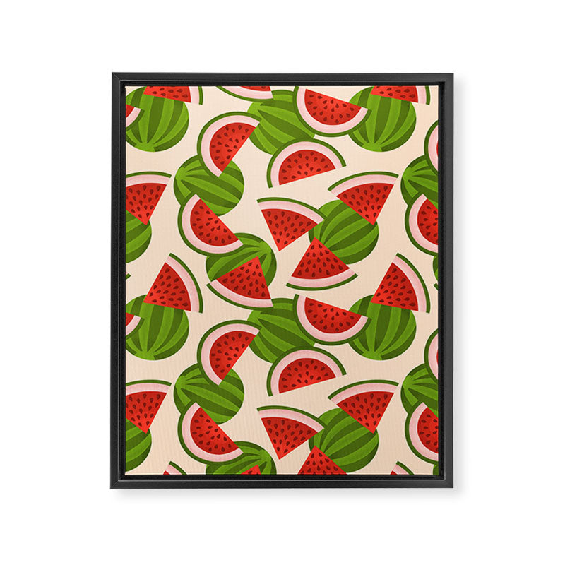 Watermelon Pattern on Cream Framed Canvas Print Gallery Image 8