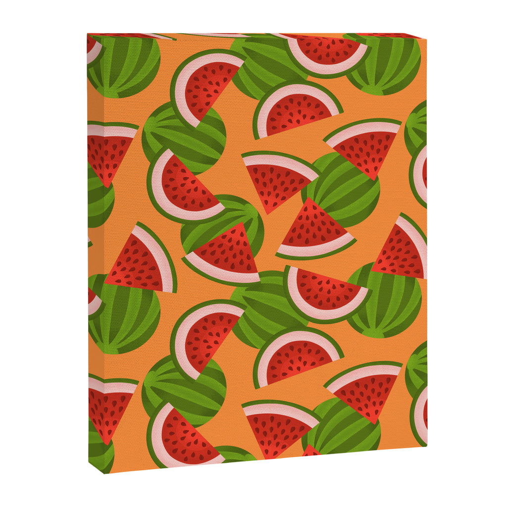 Watermelon Pattern on Orange Canvas Print Gallery Image 8