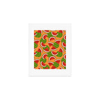Watermelon Pattern on Orange Art Print Gallery Image 1