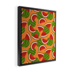 Watermelon Pattern on Orange Framed Canvas Print Gallery Image 2