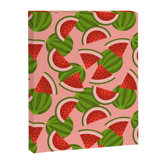 Watermelon Pattern on Pink Canvas Print Gallery Image 1