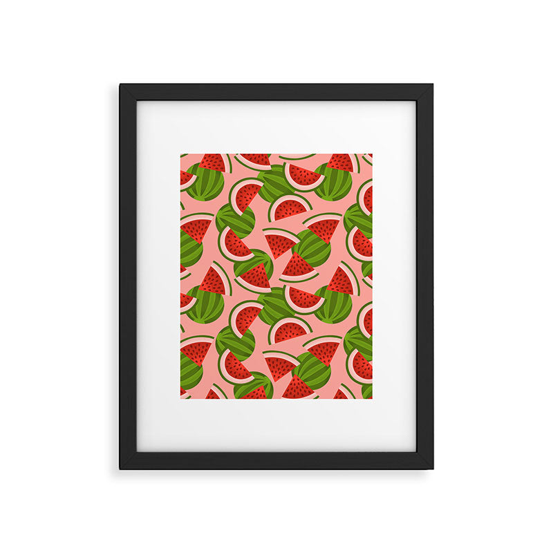Watermelon Pattern on Pink Framed Art Print Gallery Image 6