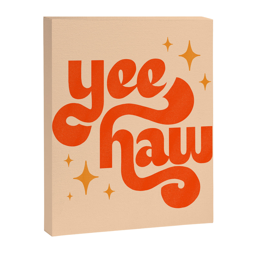 Yee Haw - Orange on Cream Canvas Print Gallery Image 6
