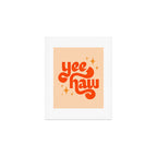 Yee Haw - Orange on Cream Art Print Gallery Image 1