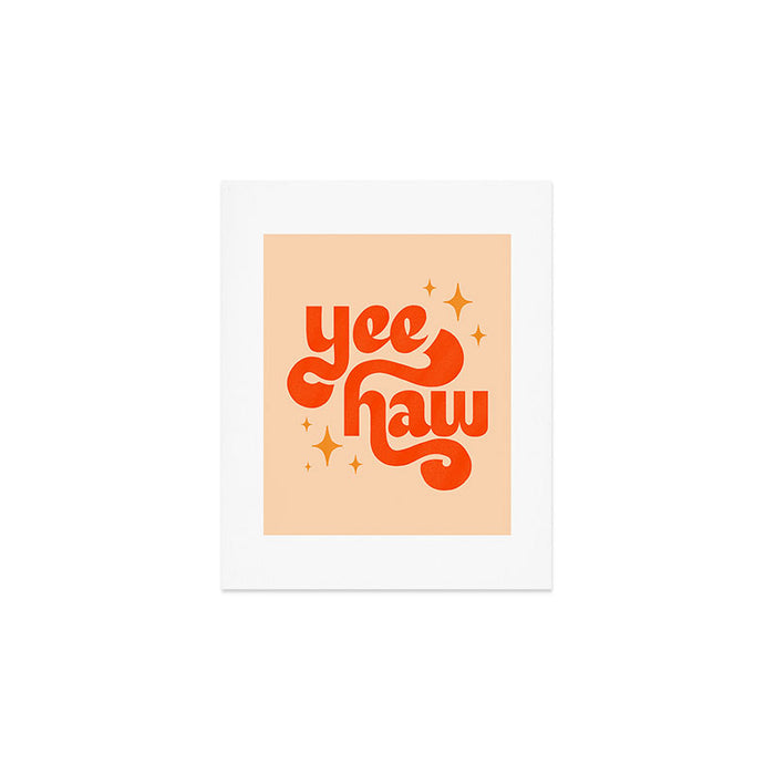 Yee Haw - Orange on Cream Art Print Gallery Image 1