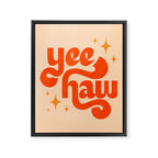 Yee Haw - Orange on Cream Framed Canvas Print Gallery Image 6