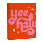 Yee Haw - Pink on Orange Canvas Print Gallery Image 6