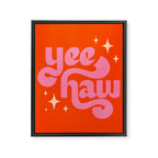 Yee Haw - Pink on Orange Framed Canvas Print Gallery Image 6