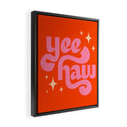 Yee Haw - Pink on Orange Framed Canvas Print Gallery Image 2