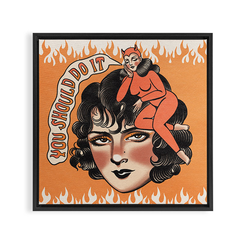 All the good girls go to hell Framed Canvas Print Gallery Image 3