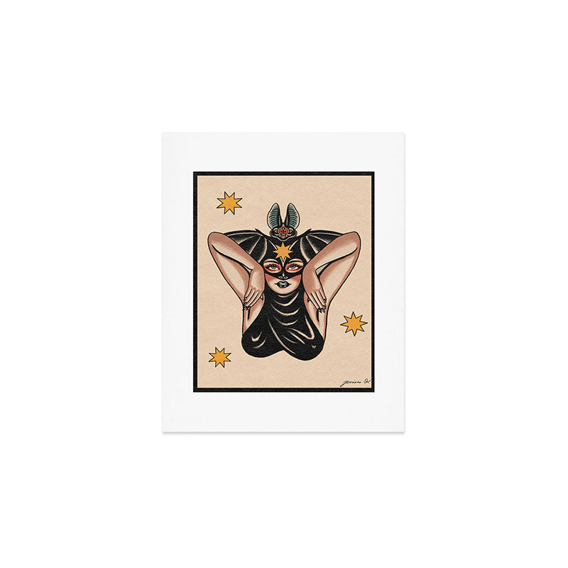 Batty Girl Art Print Gallery Image 1