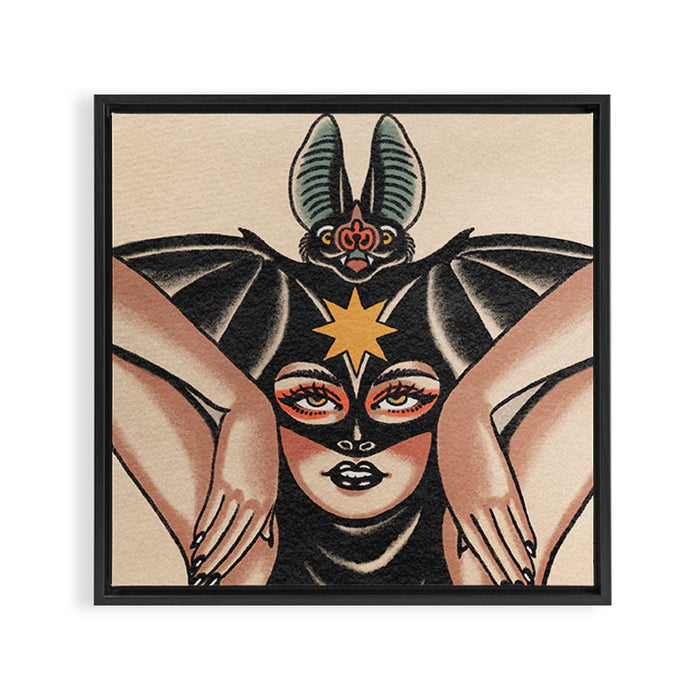 Batty Girl Framed Canvas Print Gallery Image 1