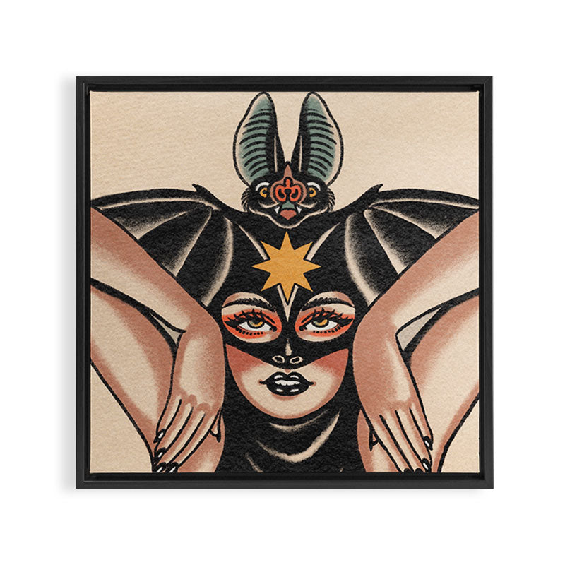 Batty Girl Framed Canvas Print Gallery Image 3