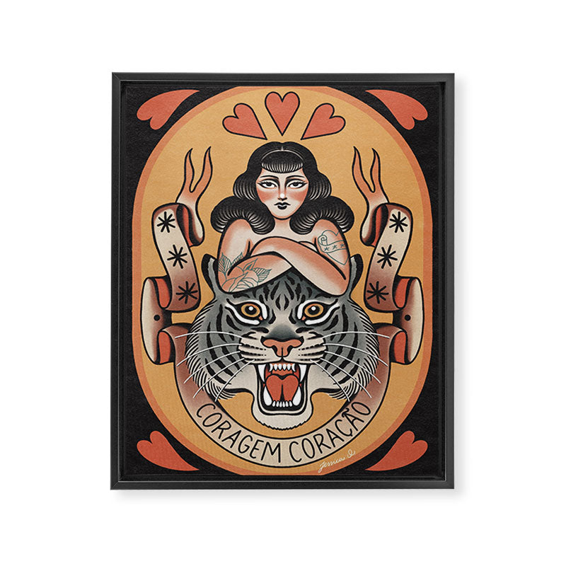 Coragem Coracao (Courage Heart) Framed Canvas Print Gallery Image 6