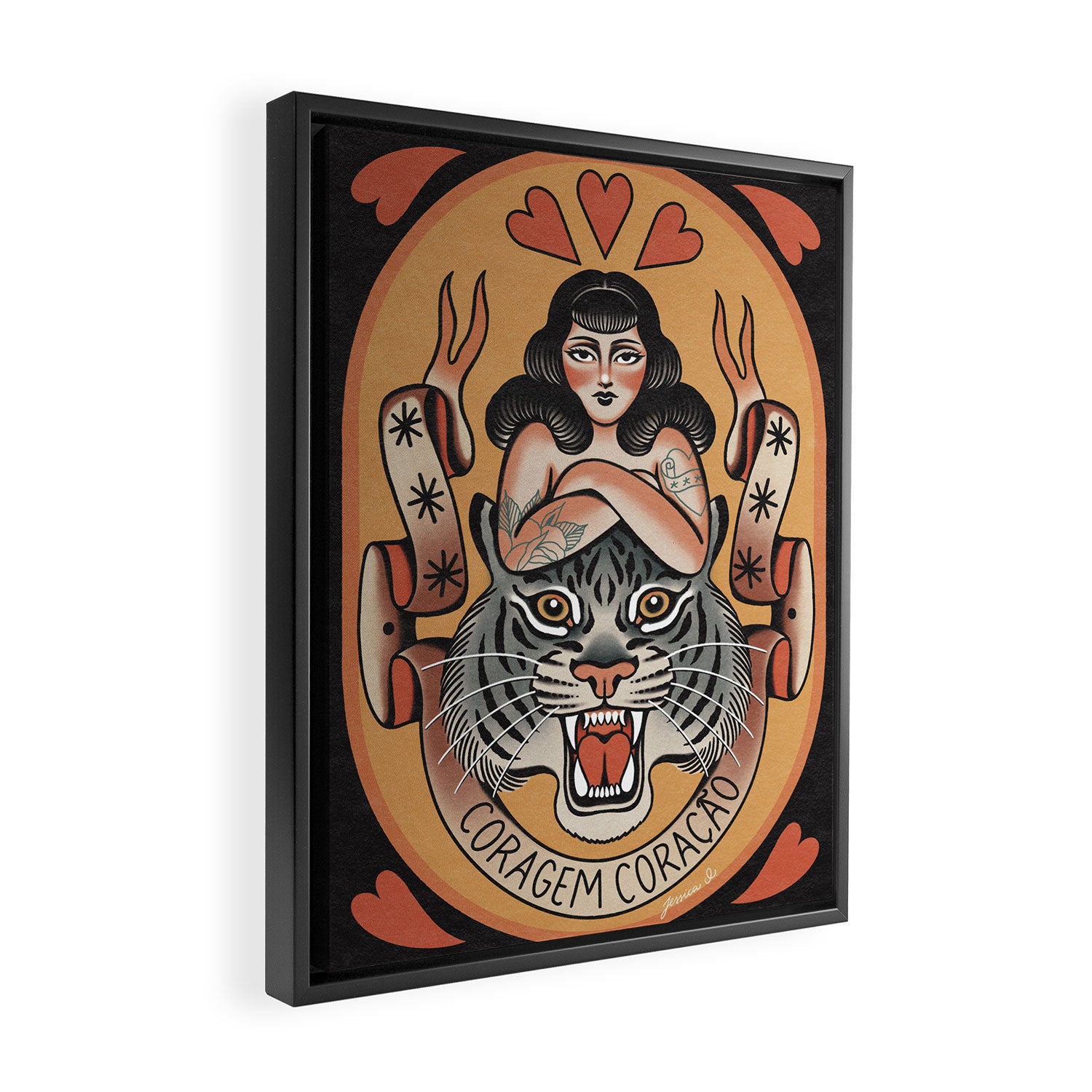 Coragem Coracao (Courage Heart) Framed Canvas Print Gallery Image 2