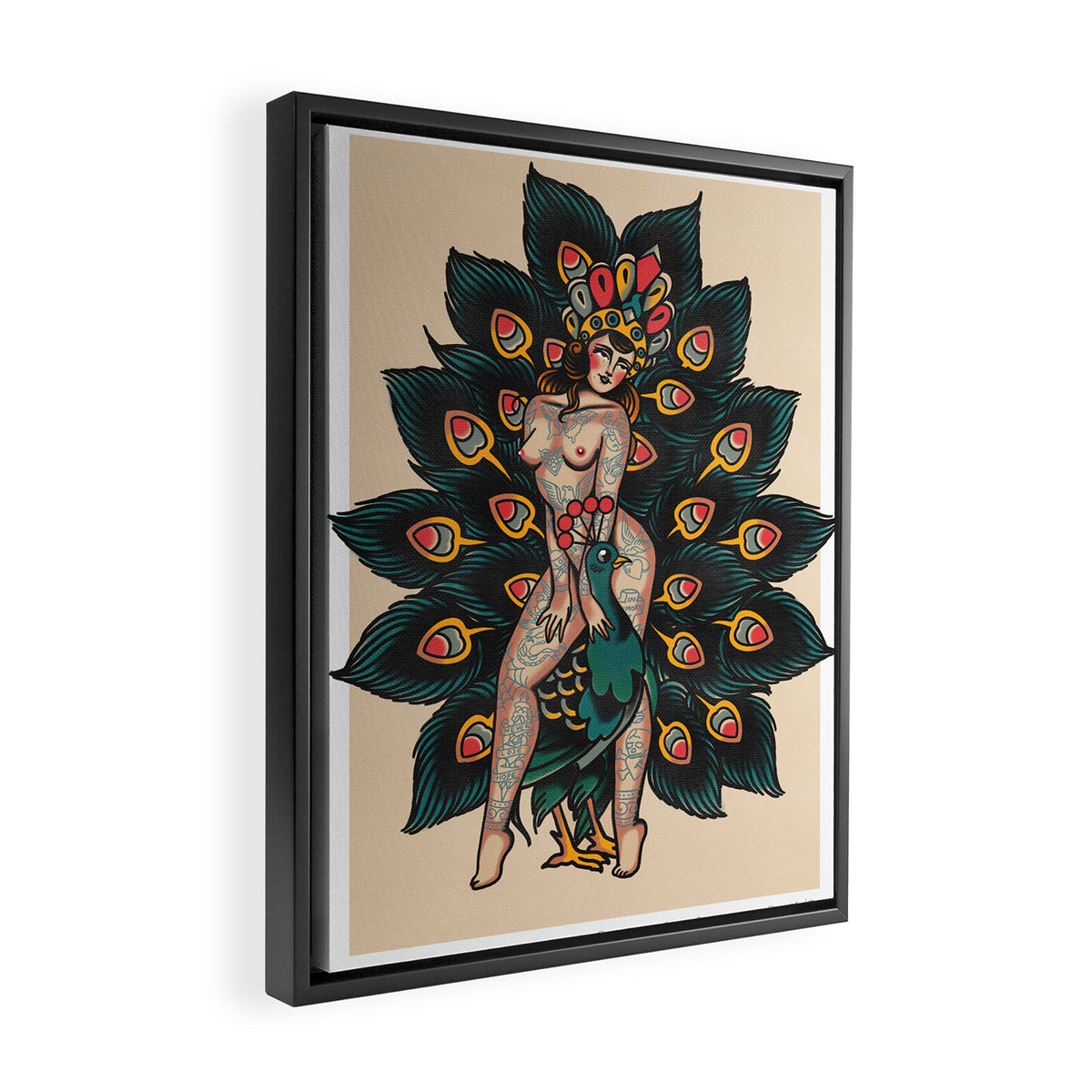 Peacock dream Framed Canvas Print Gallery Image 2