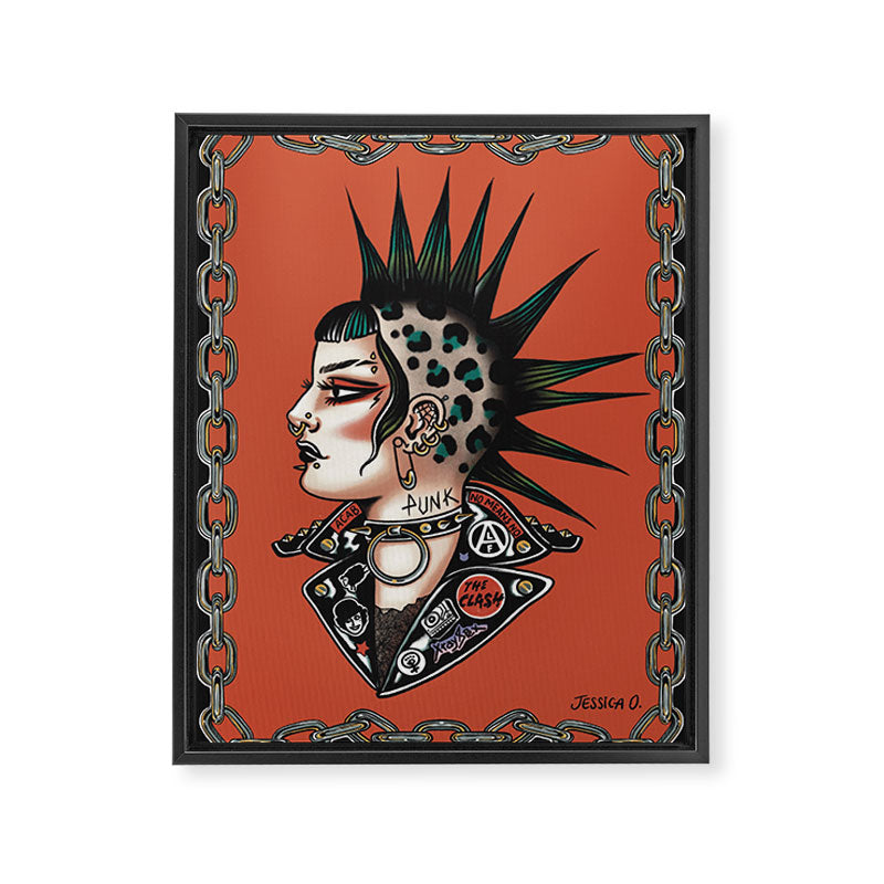 Punk rock girl Framed Canvas Print Gallery Image 8