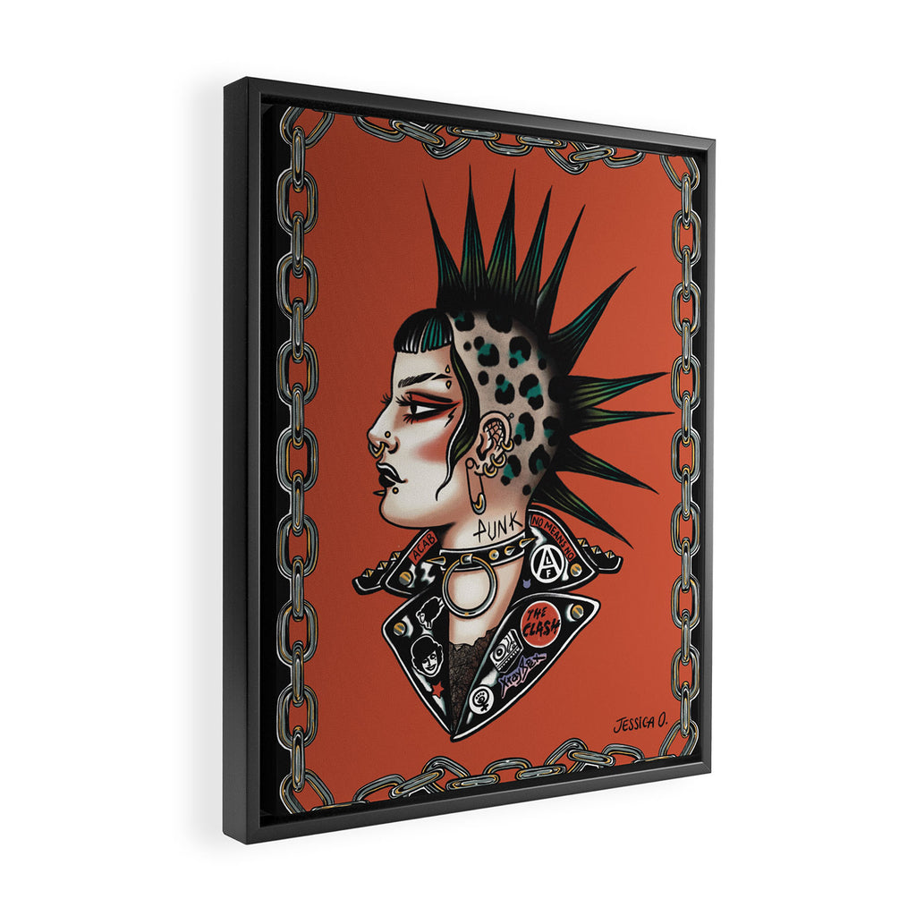 Punk rock girl Framed Canvas Print Gallery Image 2