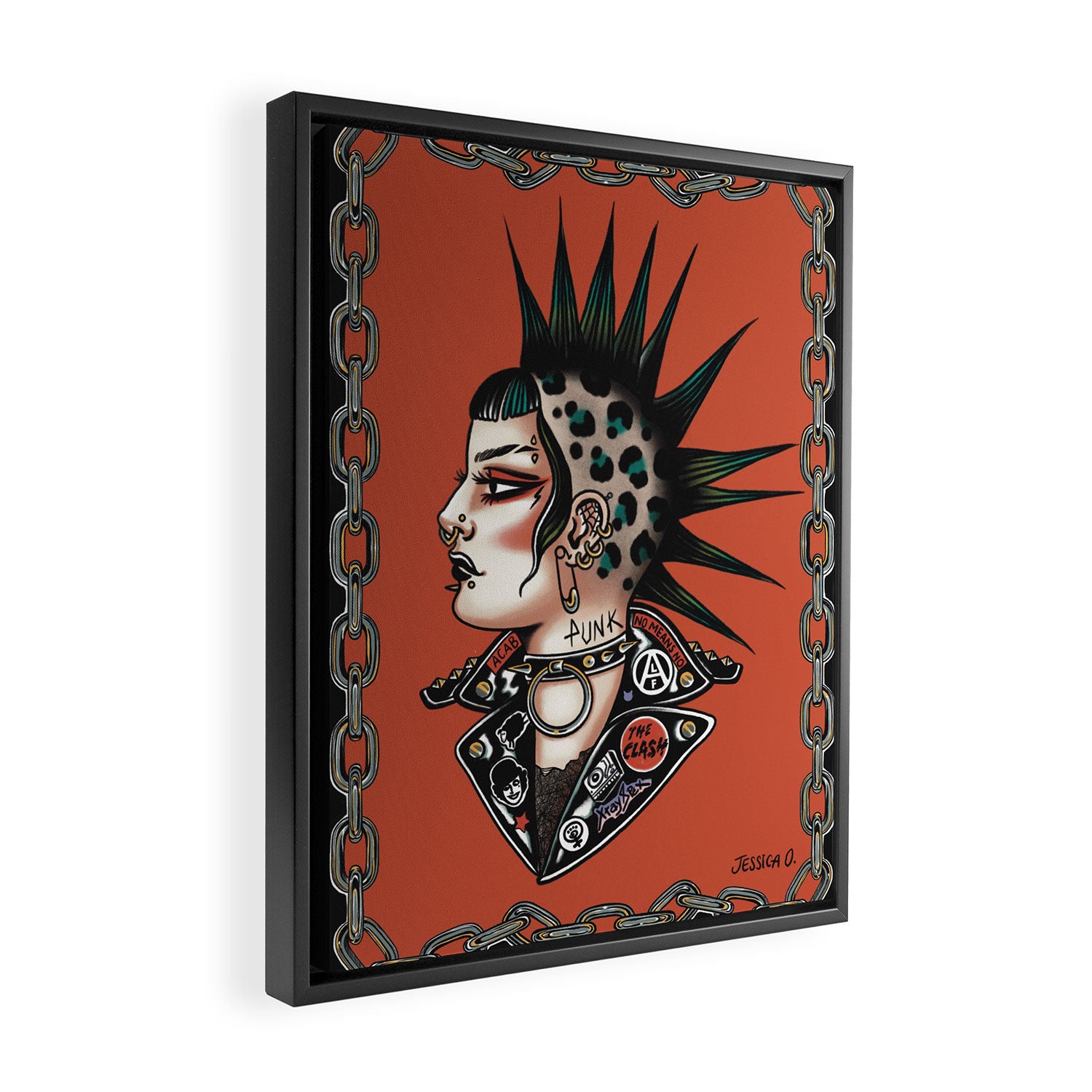 Punk rock girl Framed Canvas Print Gallery Image 2