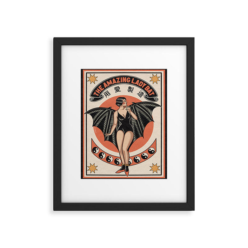 The Amazing Lady Bat Framed Art Print Gallery Image 4
