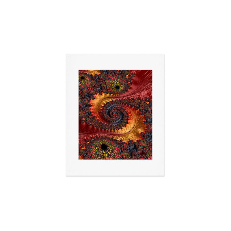 Feathery Flow - Red Fractal Art Art Print Gallery Image 1