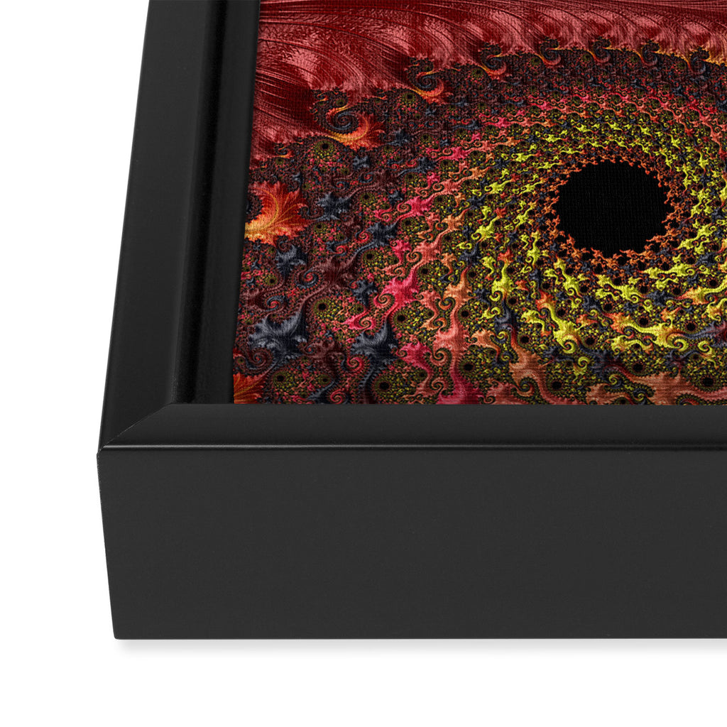 Feathery Flow - Red Fractal Art Framed Canvas Print Gallery Image 3