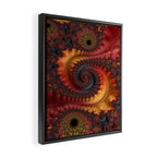 Feathery Flow - Red Fractal Art Framed Canvas Print Gallery Image 2
