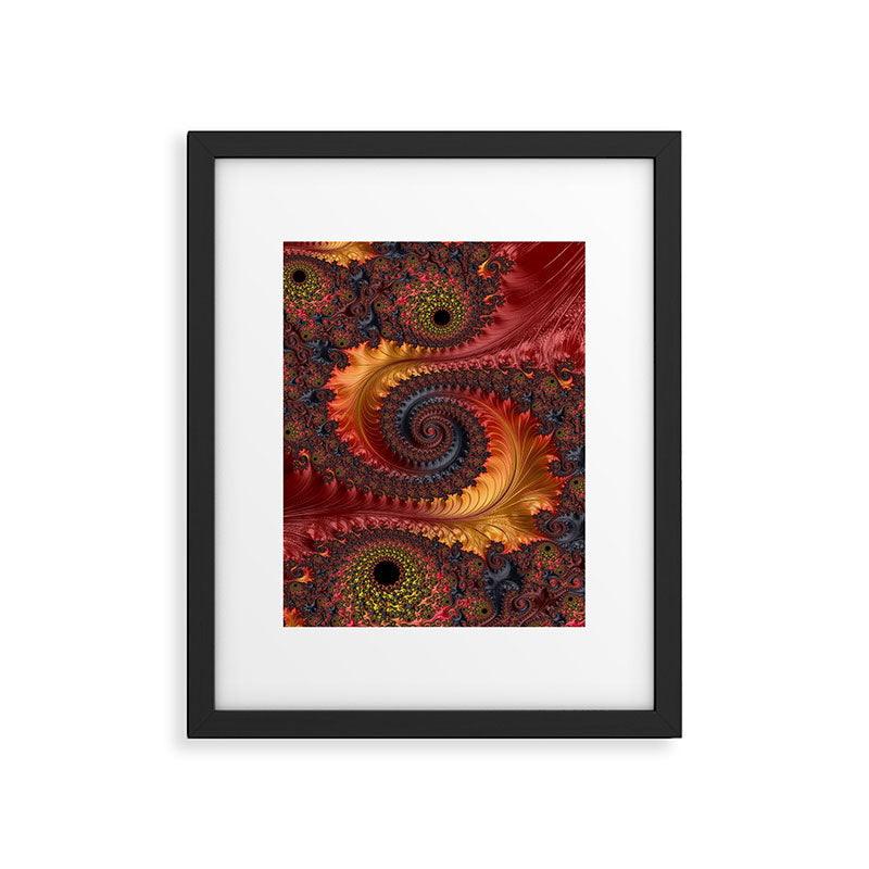 Feathery Flow - Red Fractal Art Framed Art Print Gallery Image 5