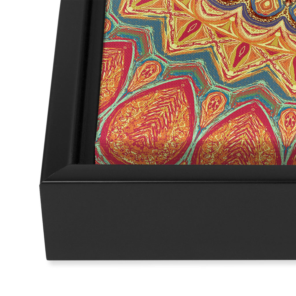 Jewel Mandala - Mandala Art Framed Canvas Print Gallery Image 3