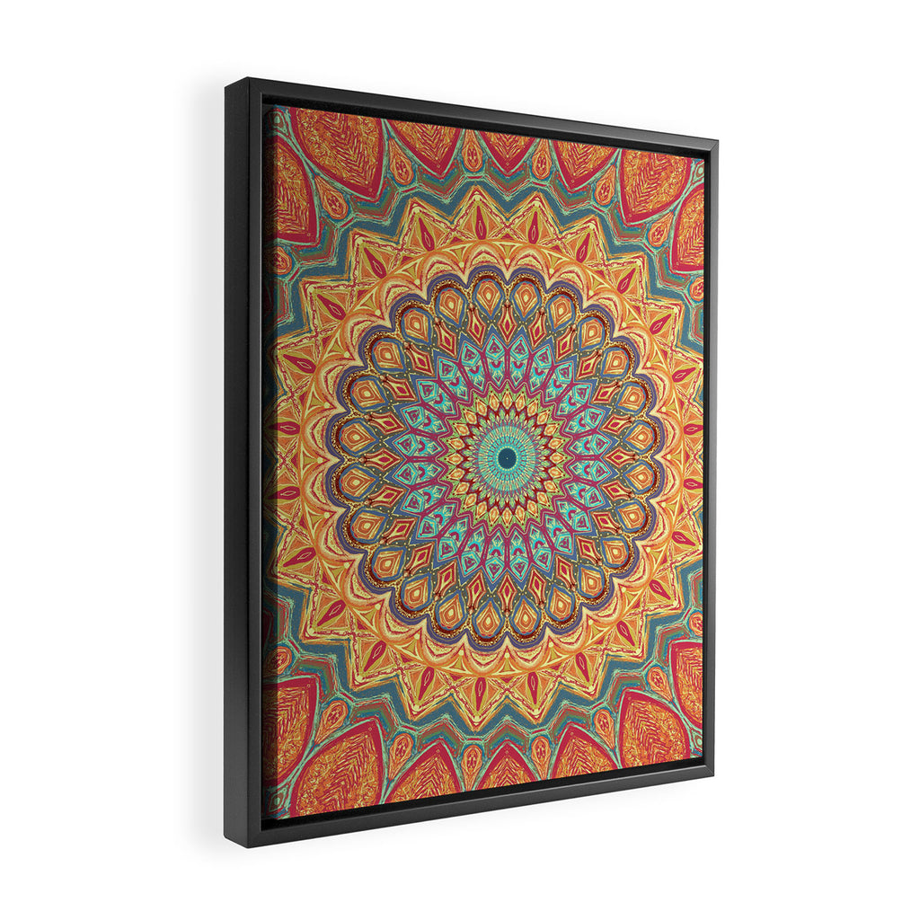 Jewel Mandala - Mandala Art Framed Canvas Print Gallery Image 2