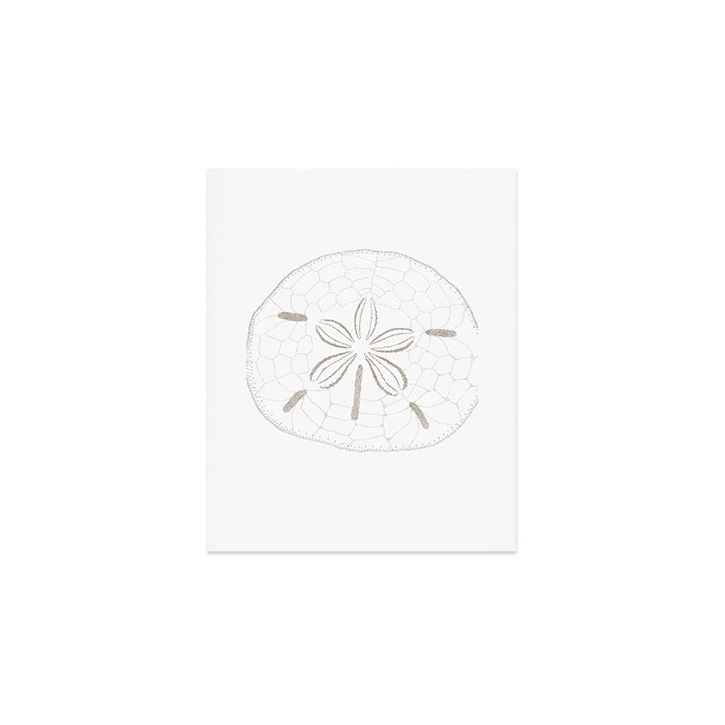 Sand Dollar Dreams - Brown on White Art Print Gallery Image 1