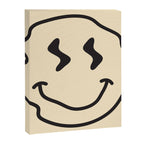 Wonky Smiley Face - Black and Cream Canvas Print Gallery Image 8