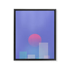 Abstract geometric pixel city 6 Framed Canvas Print Gallery Image 8