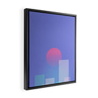Abstract geometric pixel city 6 Framed Canvas Print Gallery Image 2