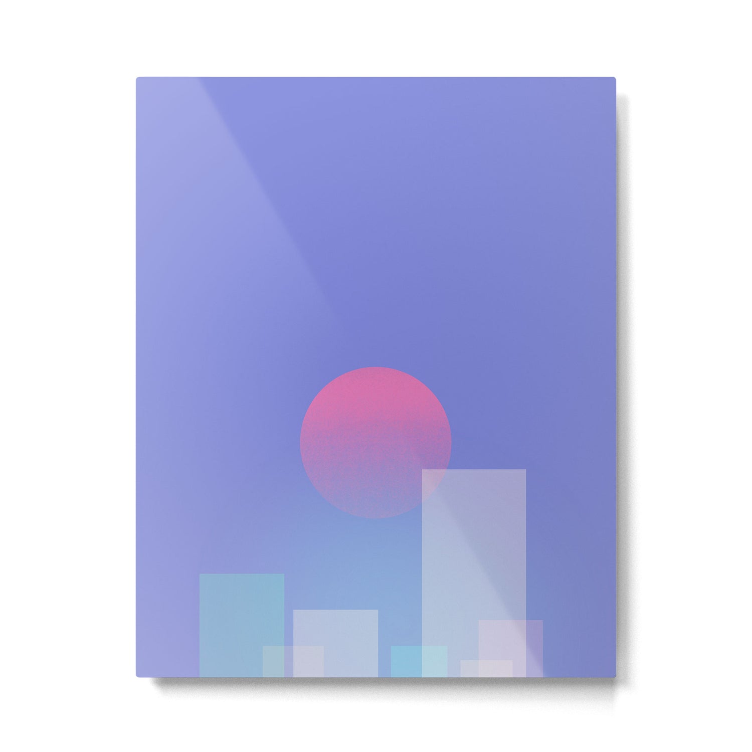 Abstract geometric pixel city 6 Metal Print Gallery Image 6