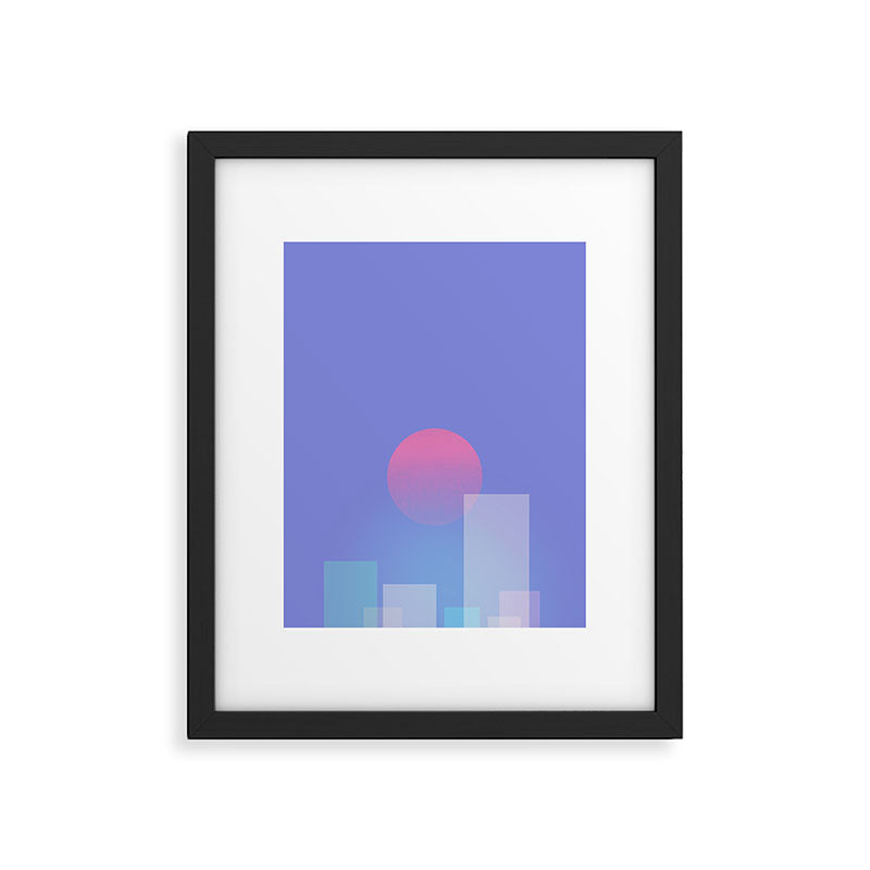 Abstract geometric pixel city 6 Framed Art Print Gallery Image 6
