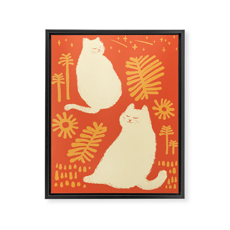Abstraction minimal cat 27red happy go lucky Framed Canvas Print Gallery Image 8