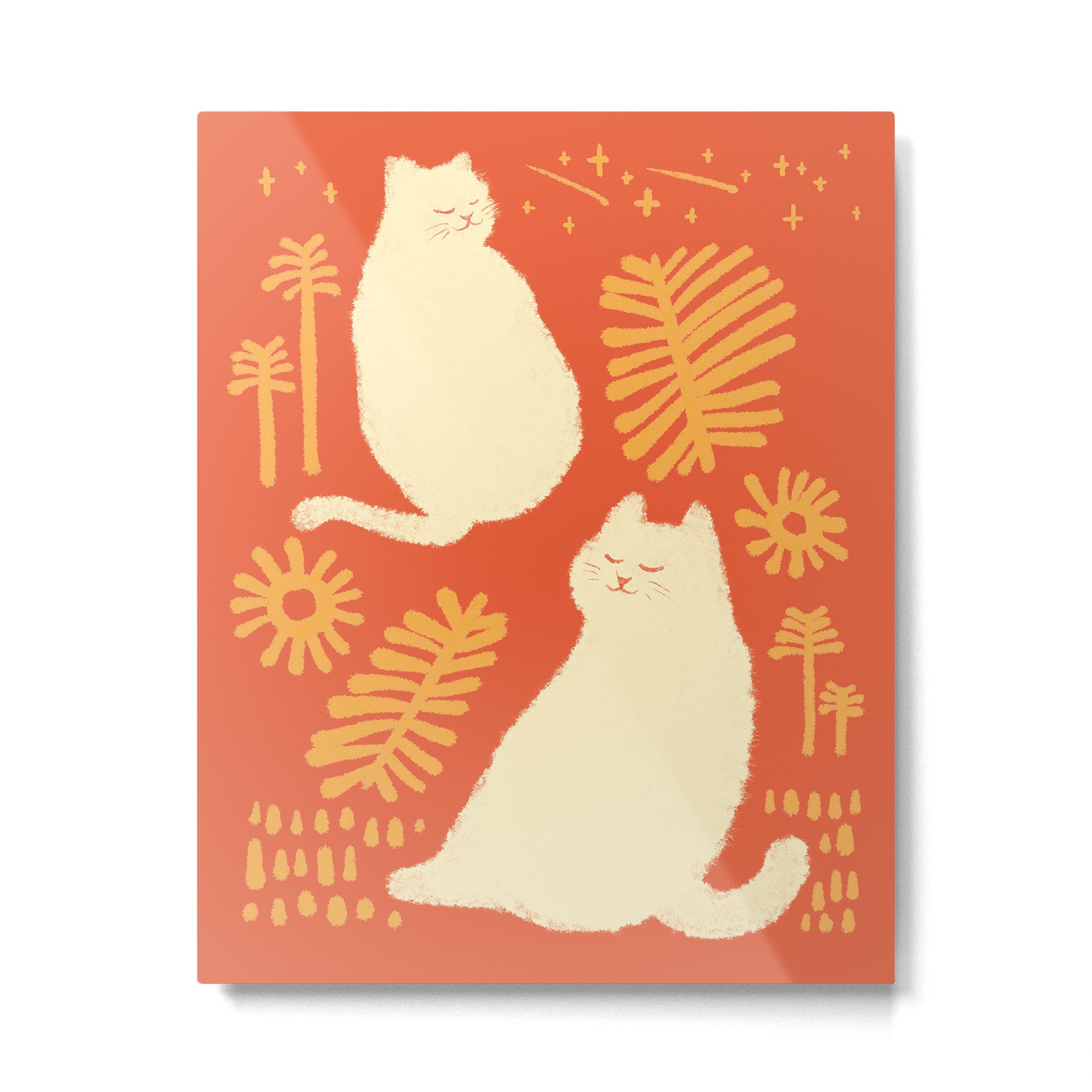 Abstraction minimal cat 27red happy go lucky Metal Print Gallery Image 6