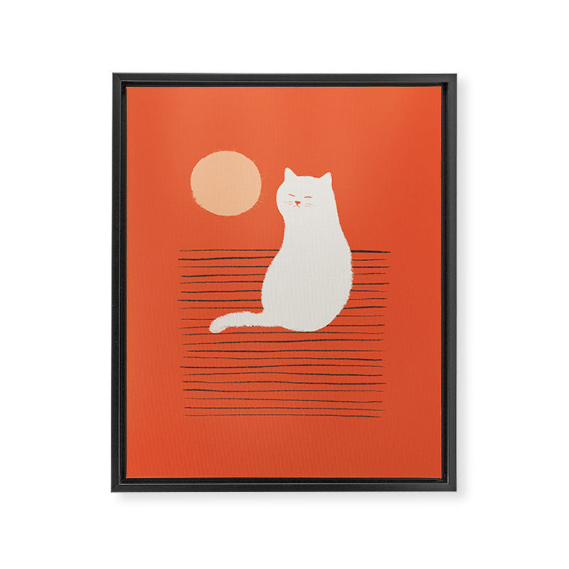 Abstraction minimal cat 31 relax day Framed Canvas Print Gallery Image 8