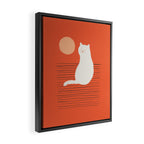 Abstraction minimal cat 31 relax day Framed Canvas Print Gallery Image 2