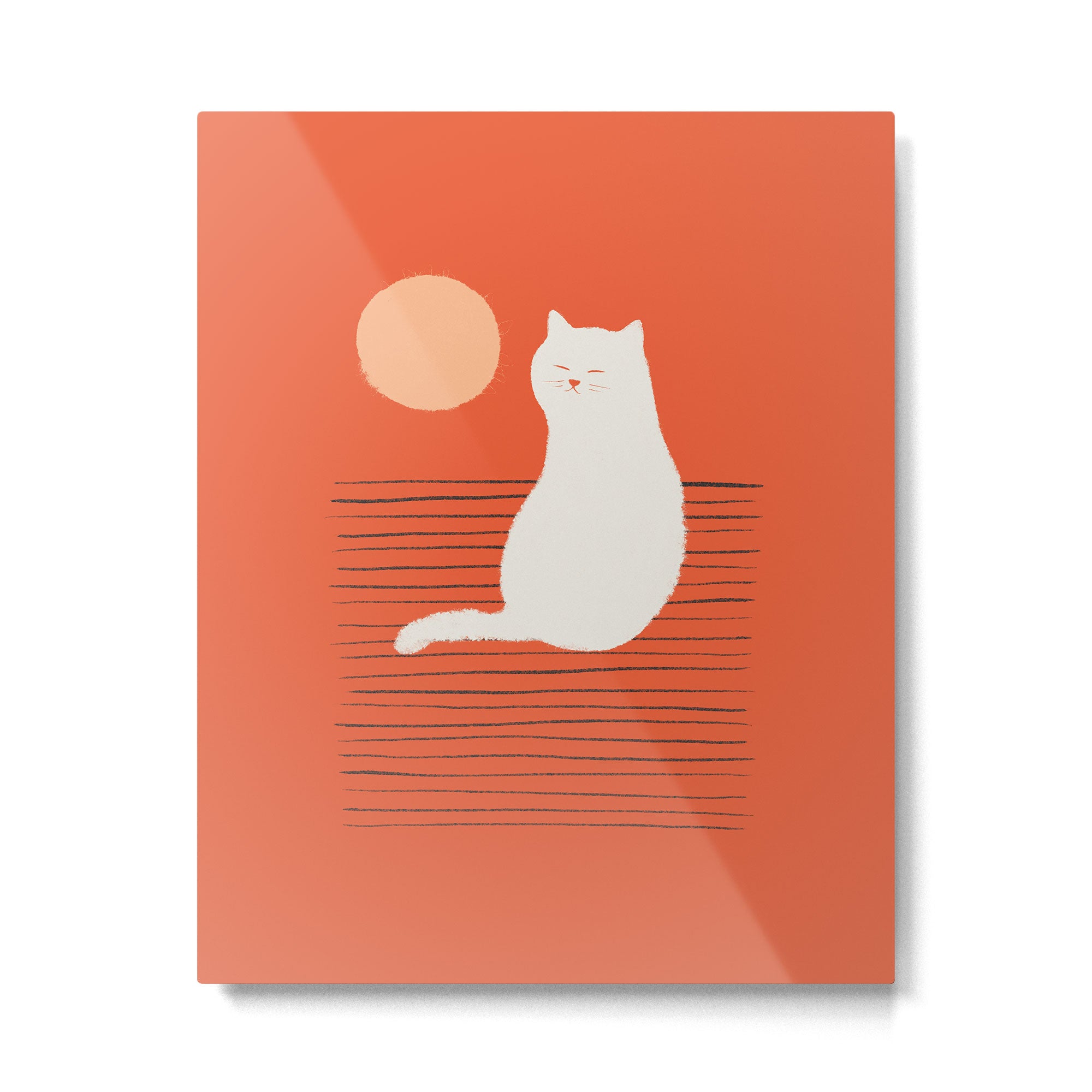 Abstraction minimal cat 31 relax day Metal Print Gallery Image 6