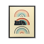 Abstraction minimal cat 8d rainbow meow Framed Canvas Print Gallery Image 8