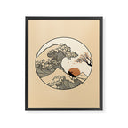 Autumn Tree spring fall Great Wave cat reading Framed Canvas Print Gallery Image 8