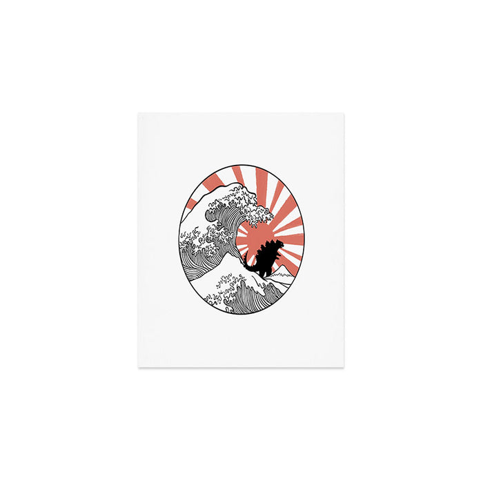 Godzilla Rising Sun The Great Wave  Art Print Gallery Image 1